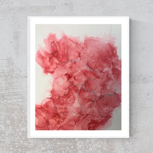 TASTE OF WATERMELON Original Alcohol Ink Abstract, Alcohol Ink Art, Fluid Art, Modern Art