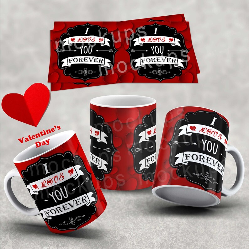 Download 2 Mug Sublimation Template Valentines Day Mug Design ...