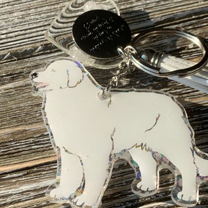 Great Pyrenees Keychain, Pyrenan Mountain dog, Pyrenees Keychain, Custom Great Pyrenees, Dog Gifts, Farm dogs, Customizable Mountain Dogs