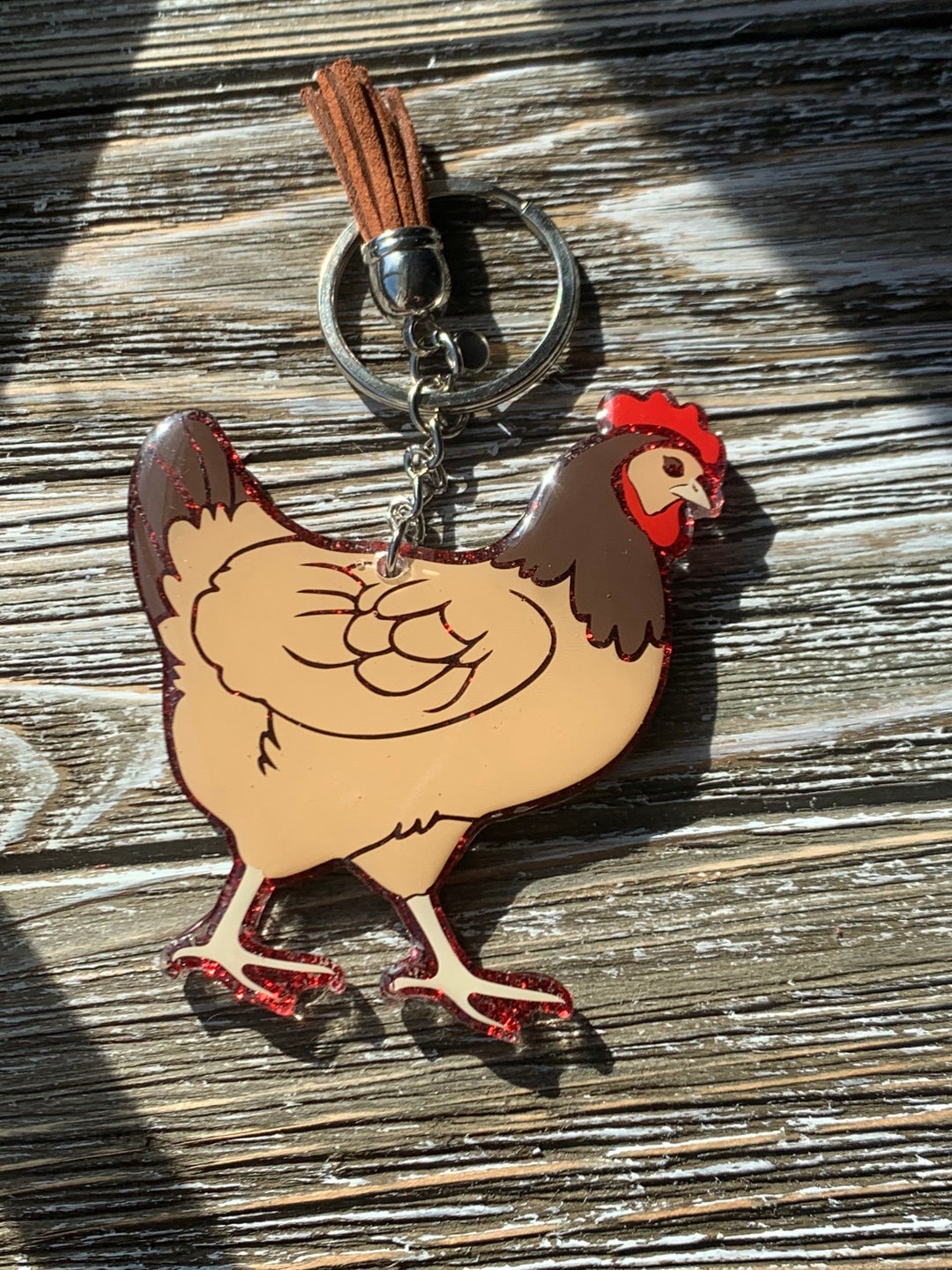 Chicken Keychain Hen Keychain Farm Animal Keychains Custom Etsy
