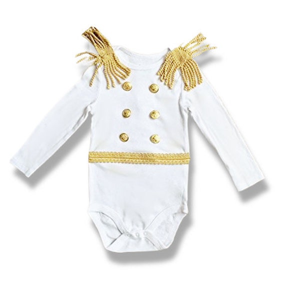 Baby Boy Prince Charming King Uniform Gold Outfit Body