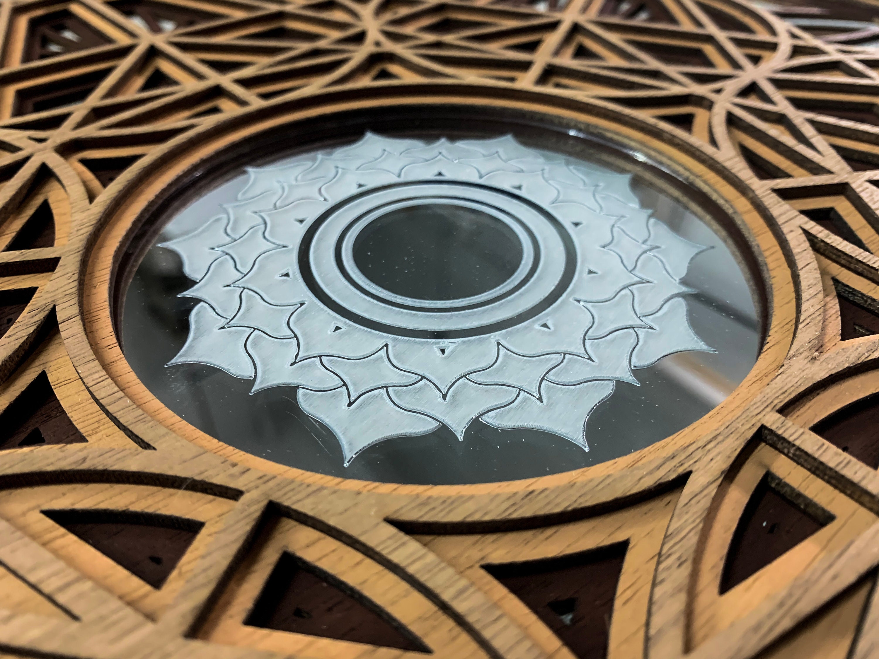Flower of Metatron - Laser Cut Wood Layered Hexagon Wall Art With ...