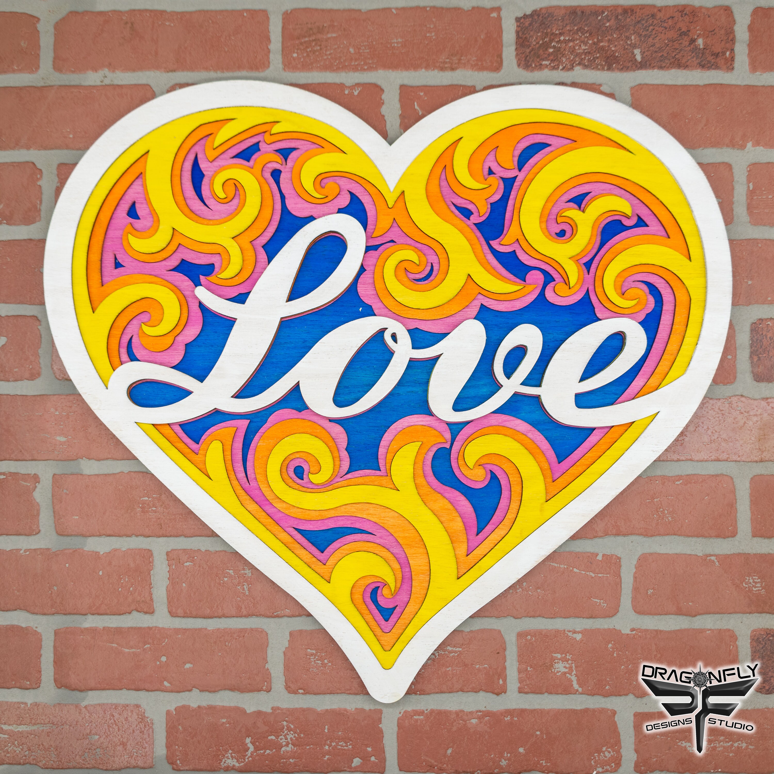 Radiant Heart Stained Wood Wall Art Etsy UK