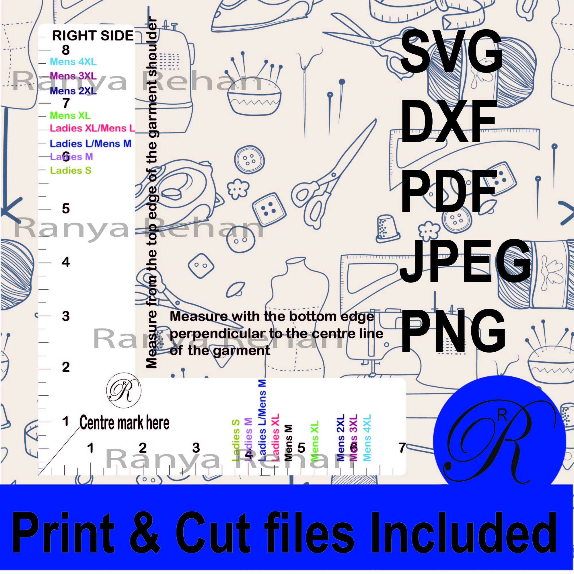 Free Printable Embroidery Placement Ruler Printable Templates