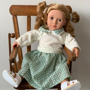 Vintage Doll Dress | American Girl size | Dress & sandals |  fits 18 inch doll | velvet