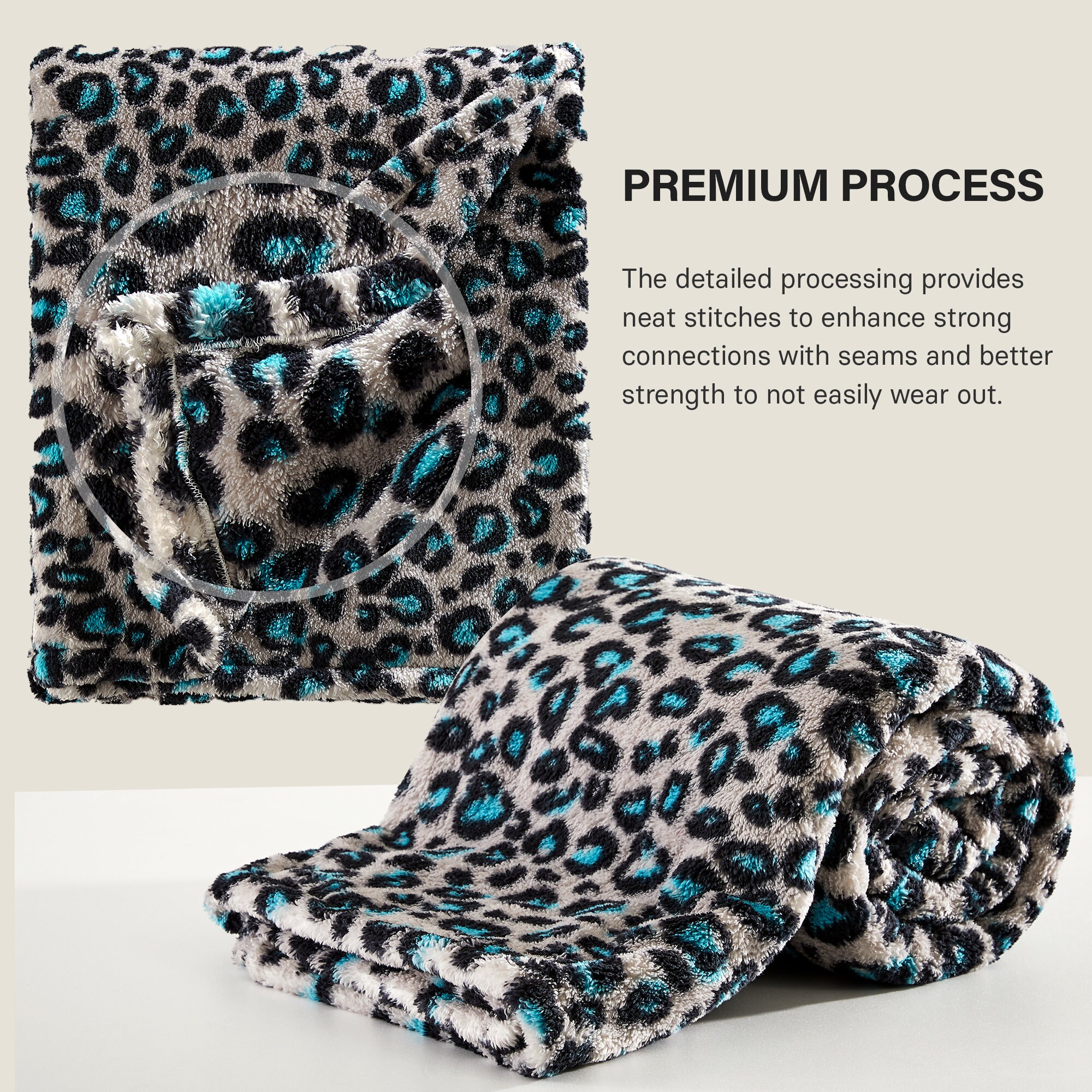 Premium Leopard Throw Blanket 50 x 60 in Grey & Etsy