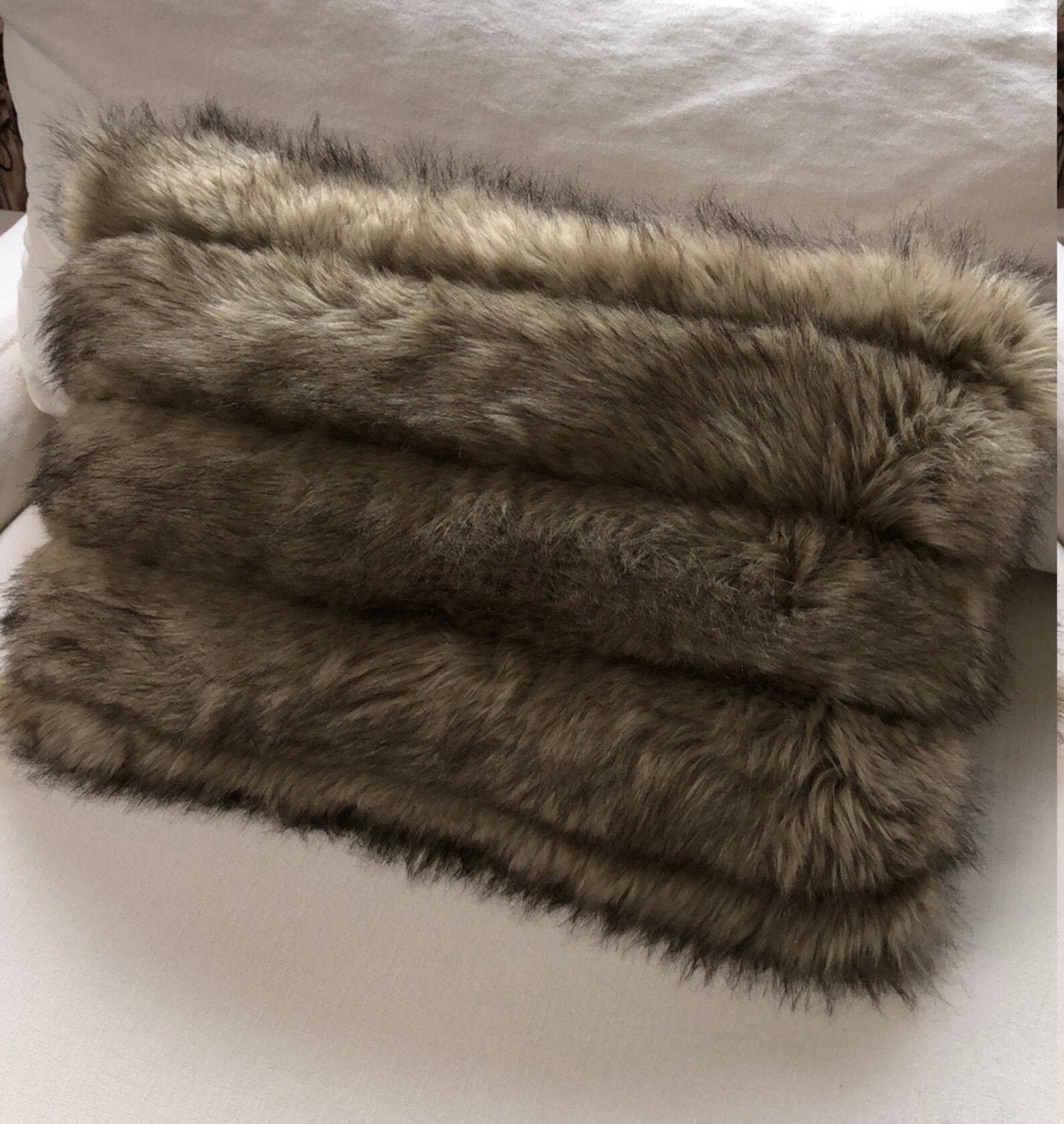 Luxe Restoration Hardware Faux Wolf Fur Queen Sized Blanket & Etsy