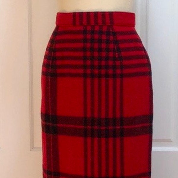 Red Plaid Skirt Etsy