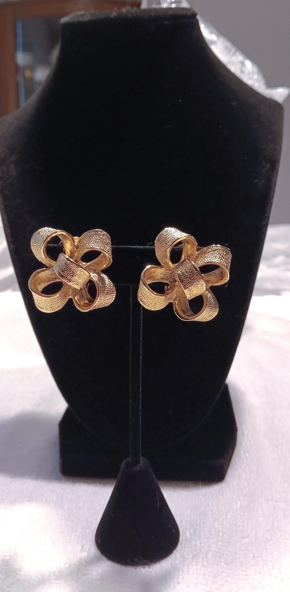 Kenneth J Lane  Gold Tone Bow Earrings. - image 1