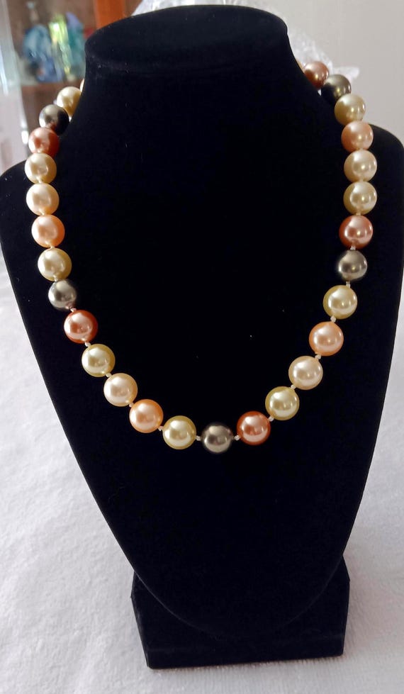 Glass Multi Colored Pearl Necklace