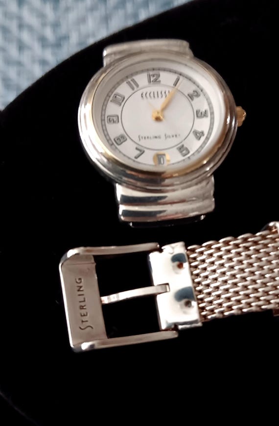 Ecclissi Sterling Silver & Gold Watch with interc… - image 2