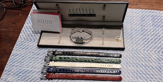 Ecclissi Sterling Silver & Gold Watch with interc… - image 5