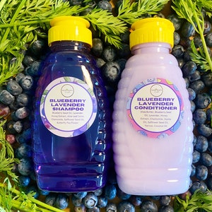 Blueberry Lavender Natural Shampoo + Conditioner Set for Healthy Hair 16 ounces each
