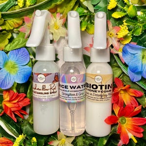 3 Pack Hair Mist Gift Set - Rice Water Spray - Biotin Leave-in Spray - Marshmallow Root Detangler Spray