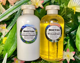 BIOTIN Natural Shampoo + Conditioner Set for Healthy Hair 14 ounces each
