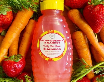 Strawberry Carrot Natural Shampoo for Healthy Hair 16 ounces