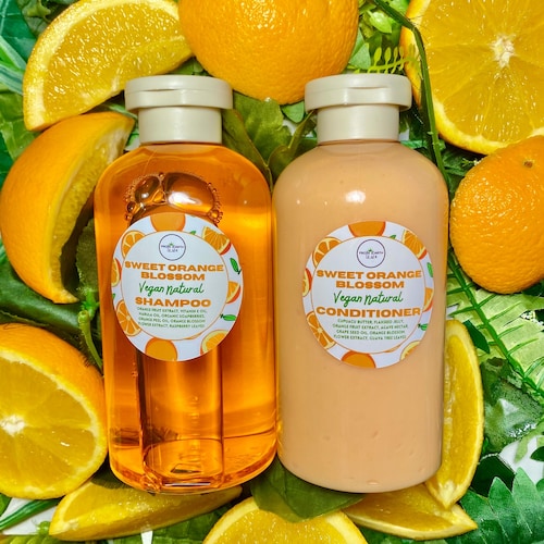 Sweet Orange Blossom Natural Vegan Shampoo + Conditioner Set for