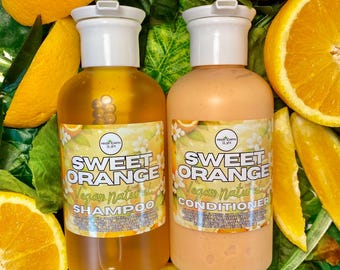 Sweet Orange Blossom Natural Vegan Shampoo + Conditioner Set for Healthy Hair 14 ounces each