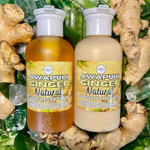 Awapuhi Ginger Natural Shampoo + Conditioner Set for Healthy Hair 14 ounces each