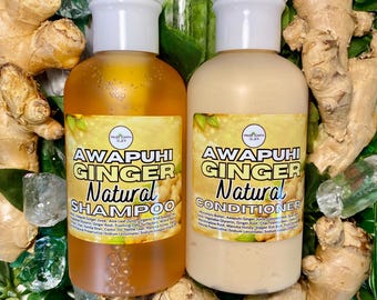 Set de champú y acondicionador natural Awapuhi Ginger para un cabello saludable, 14 onzas cada uno
