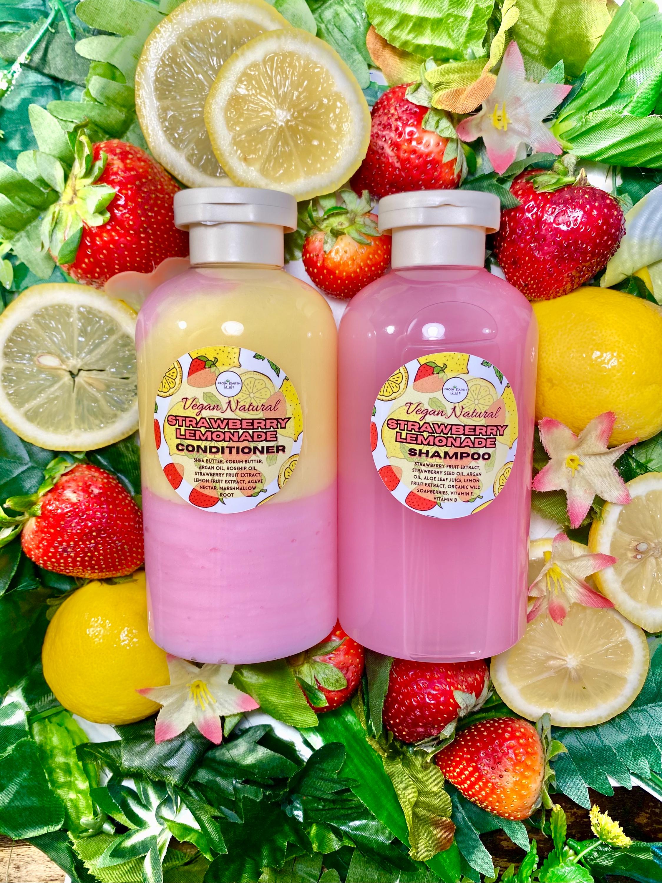 Strawberry Lemonade Natural Vegan Shampoo + Conditioner Set for