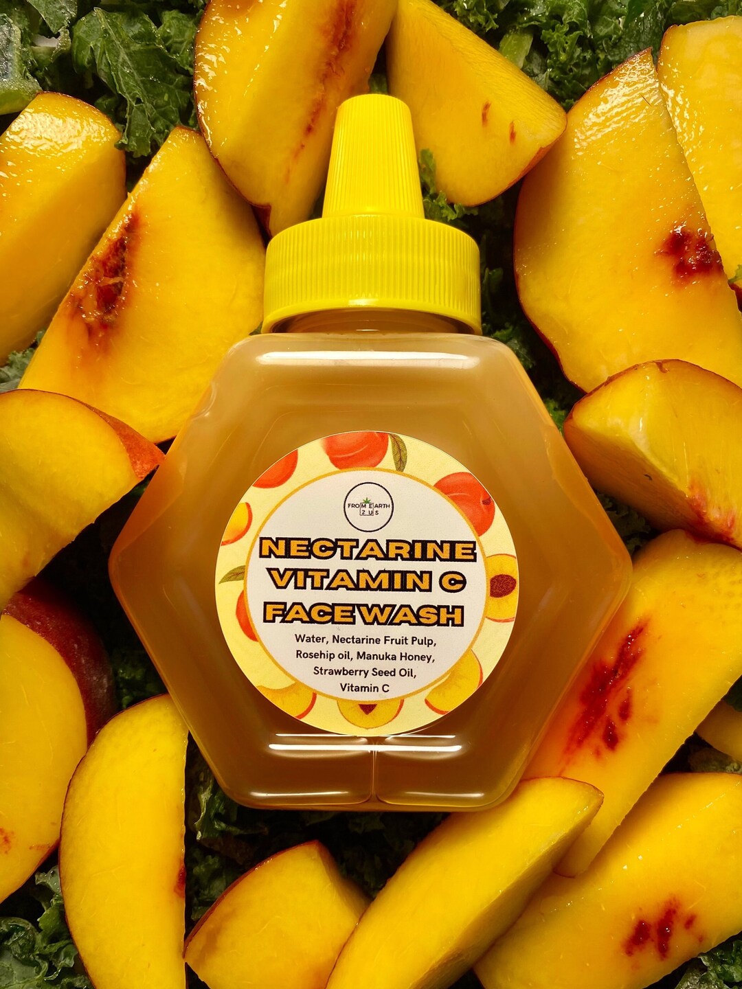 Nectarine Vitamin C Natural Face Wash Etsy