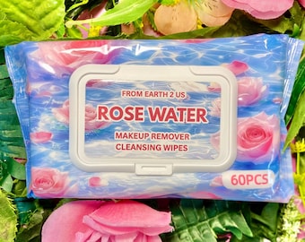 Rosewater Makeup Removing Cleansing Wipes - 60 wipes