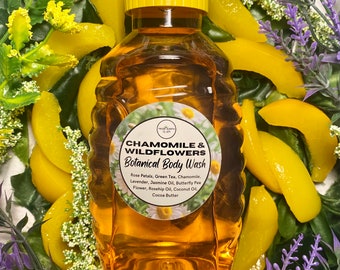 Peach Chamomile & Wildflowers Organic Body Wash 16 ounces