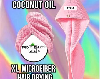 Hibiscus & Coconut Oil Extra Long Microfiber Hair Drying Wrap Towel