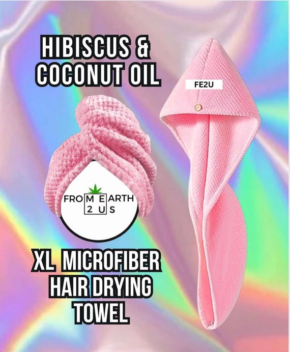 Hibiscus & Coconut Oil Extra Long Microfiber Hair Drying Wrap Towel