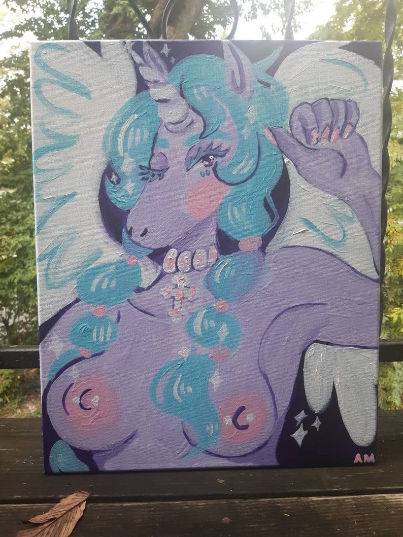 Pastel Alicorn Unicorn Girl Original Painting 16x20