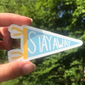 Social Distance Stay Away Flag Sticker | Quarantine Six Feet | Introvert Antisocial | Water Bottle Sticker | Laptop Decal