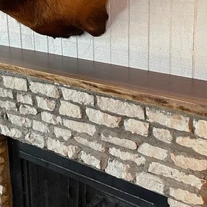 Over 48" Long Live Edge Walnut Floating Shelf Wall Mounting Made In Canada