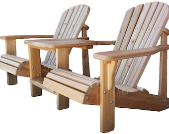 Sub-assembled Double Cedar Tete-a-Tete Gossip Adirondack Chair