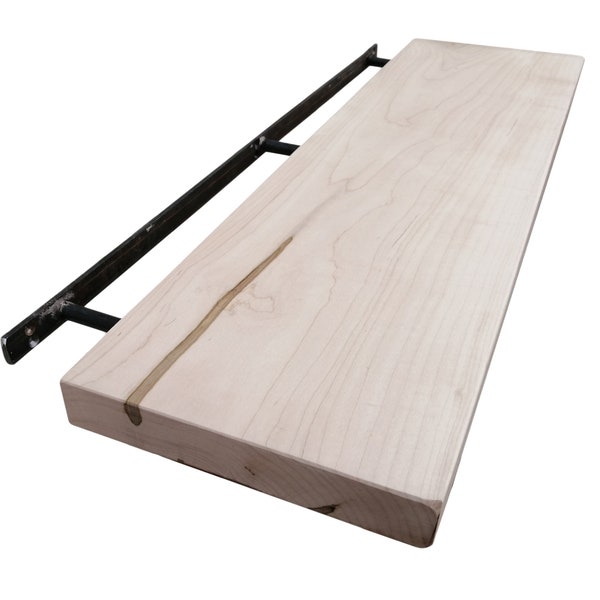 1 3/4" dikke esdoorn rustieke zwevende planken wandmontage massief houten plank