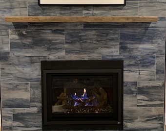 Repisa para chimenea de arce con borde vivo de 1 3/4" de grosor