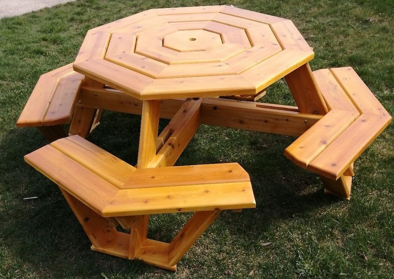 Ontario White Cedar Octagon Picnic Table Kits Etsy