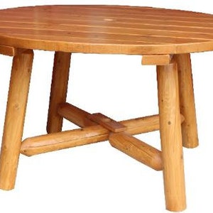 White Cedar Log Outdoor Patio Picnic Dining Table Kit