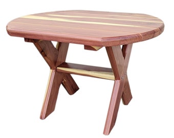 Eastern Red Cedar Adirondack Muskoka Side Coffee Table With Clear Coat