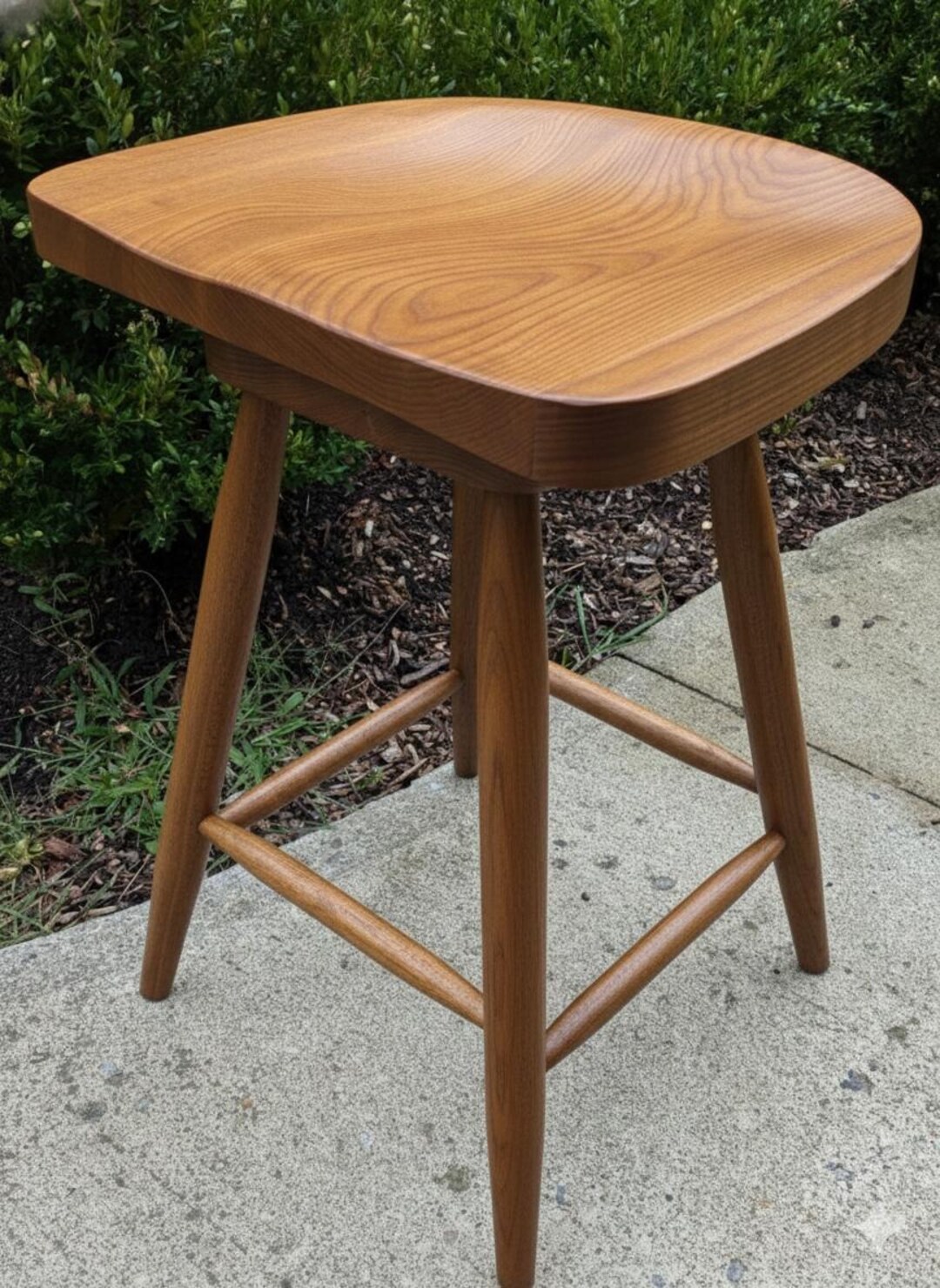 Mennonite Handmade Ash Walnut Swivel Bar Stool | Comfy Seat - Etsy Canada