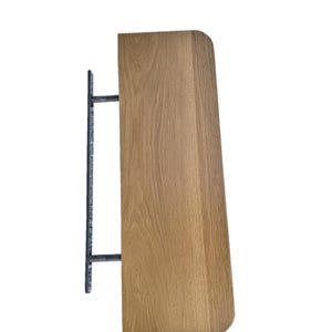 Long White Oak Floating Shelf With Rounded Corners Wall Mounting