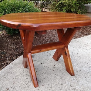 Tavolino da caffè laterale in legno di cedro fatto a mano Adirondack Muskoka Patio Deck Cottage