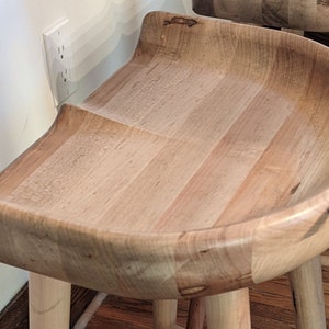 Maple Bar Stool Seat With Custom Stain Finish