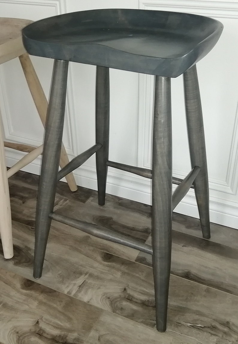 Fully Assembled Solid Maple Wood Tractor Seat Bar Stools Etsy