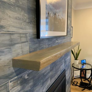 Over 48" Long Live Edge Walnut Floating Shelf Fireplace Mantel Without Hidden Steel Brackets