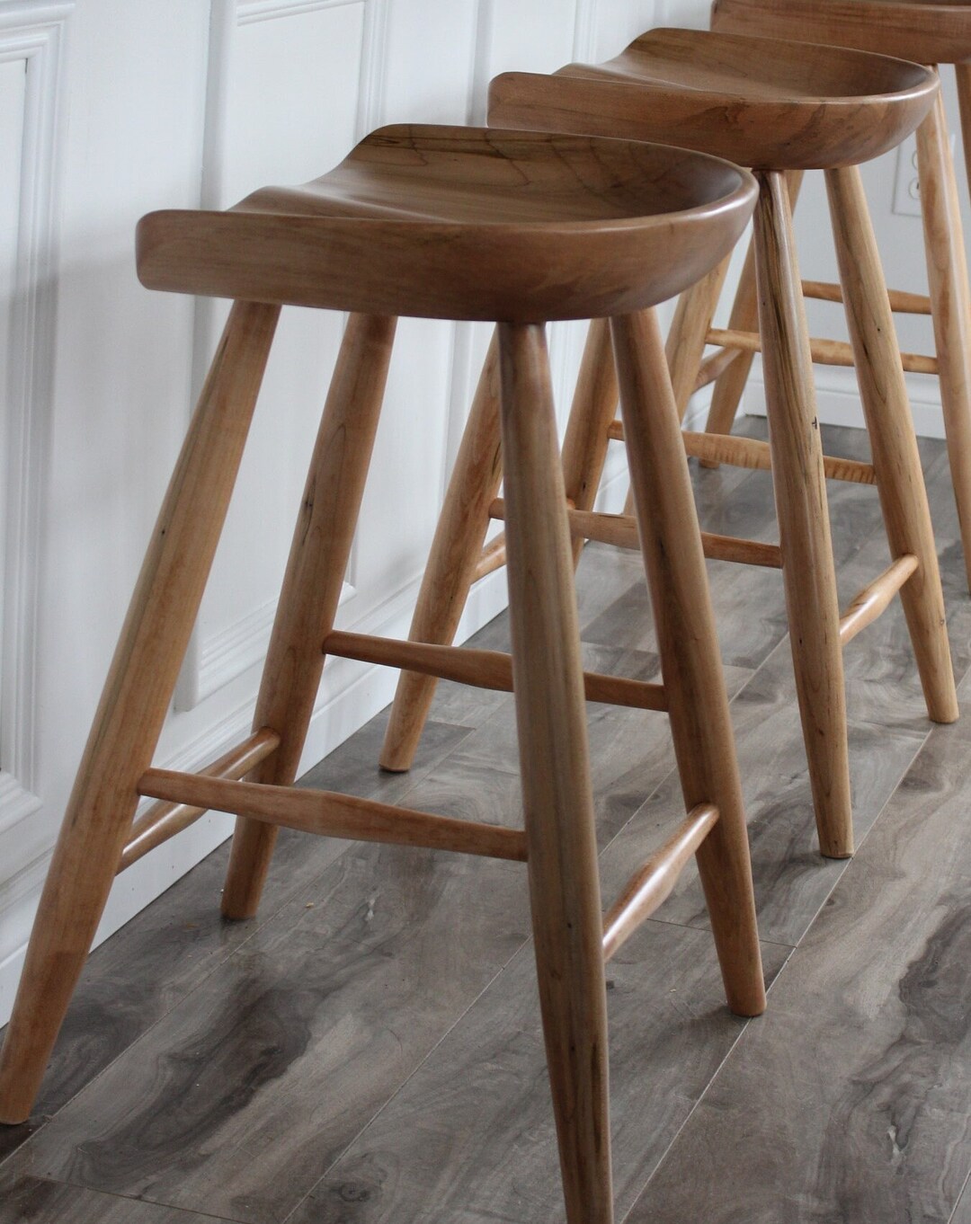 Red Oak Tractor Seat Counter Bar Stool Unfinished Kit Etsy