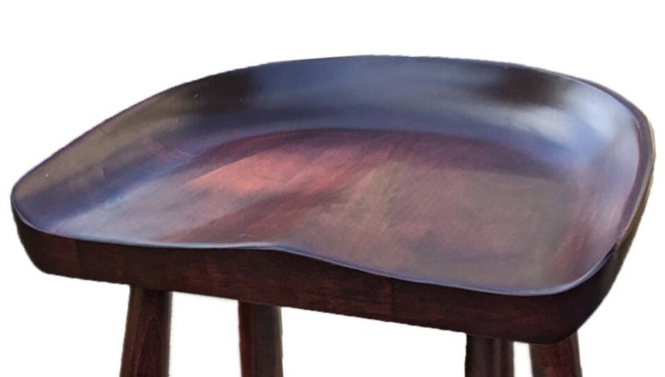 Maple Wood Tractor Seat For Bar Stool with Custom Stain Finish