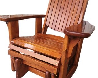 Handmade Cedar Comfy Back Glider Sub-assembled With Stain Finish