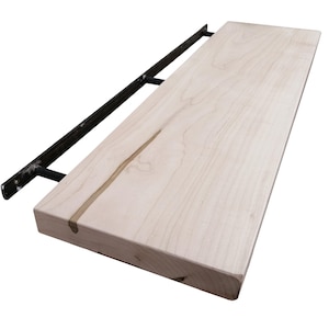 Estantes flotantes rústicos de arce de 1 3/4" de grosor para montaje en pared, de madera maciza