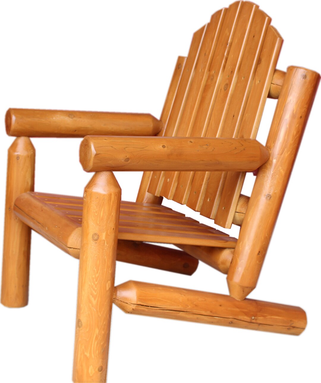 Amish Handcrafted Cedar Log Adirondack Chair Kit for Your DIY Project Cottage Deck Patio Etsy